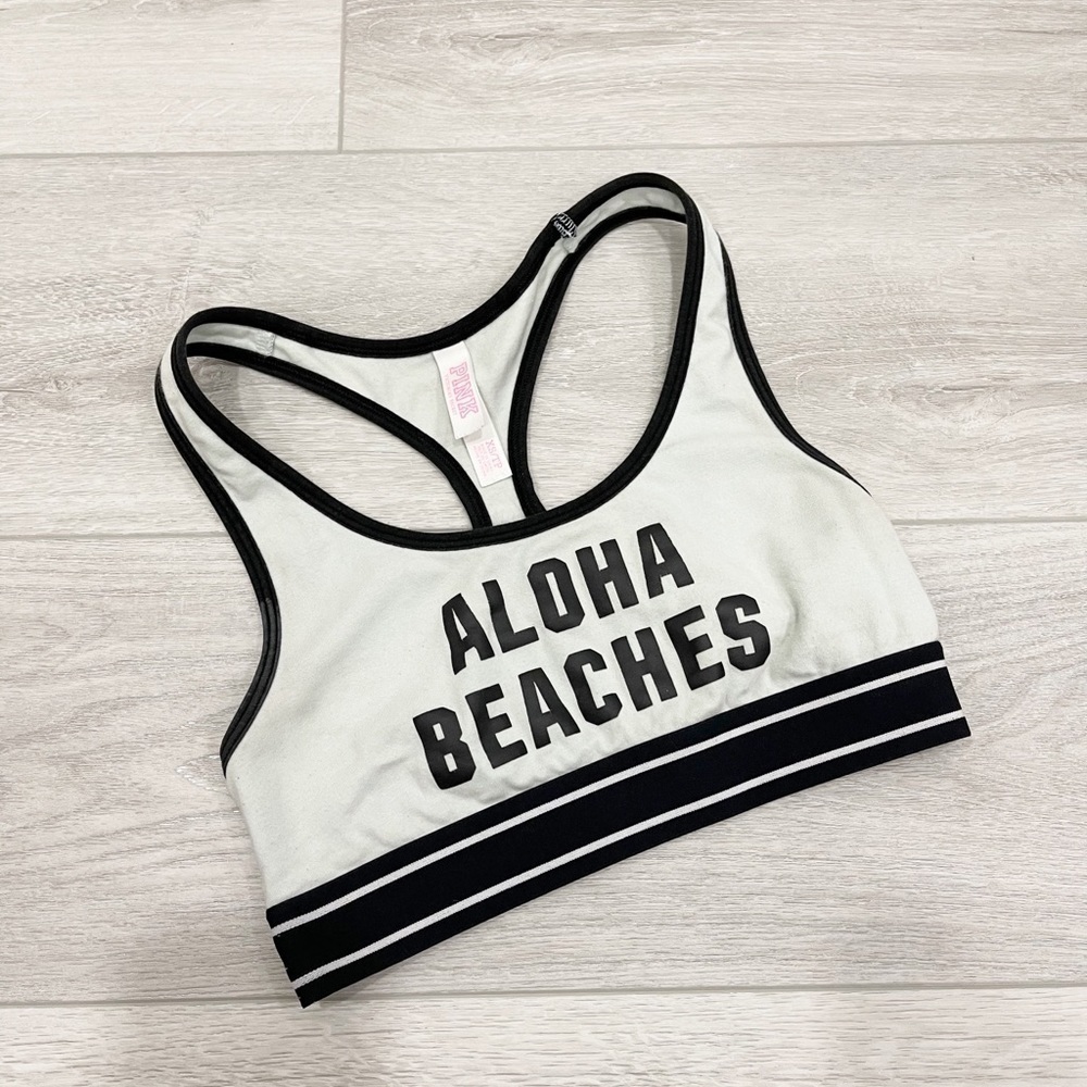 Pink VS Aloha Beacher Pink Nation Sports Bra Green